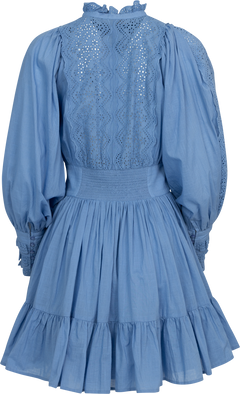Cotton Slub Mini Dress - Dusty Blue