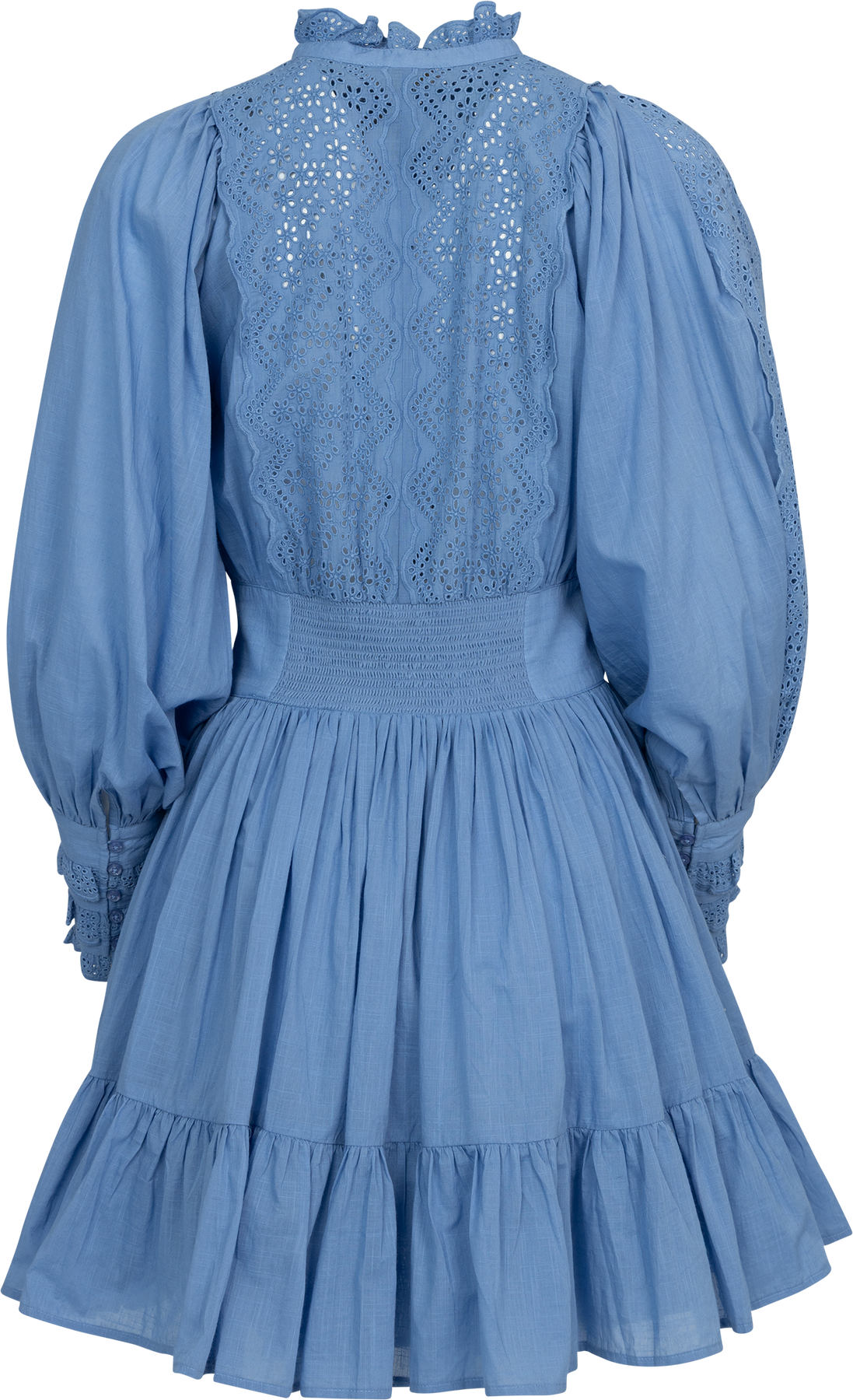 Cotton Slub Mini Dress - Dusty Blue