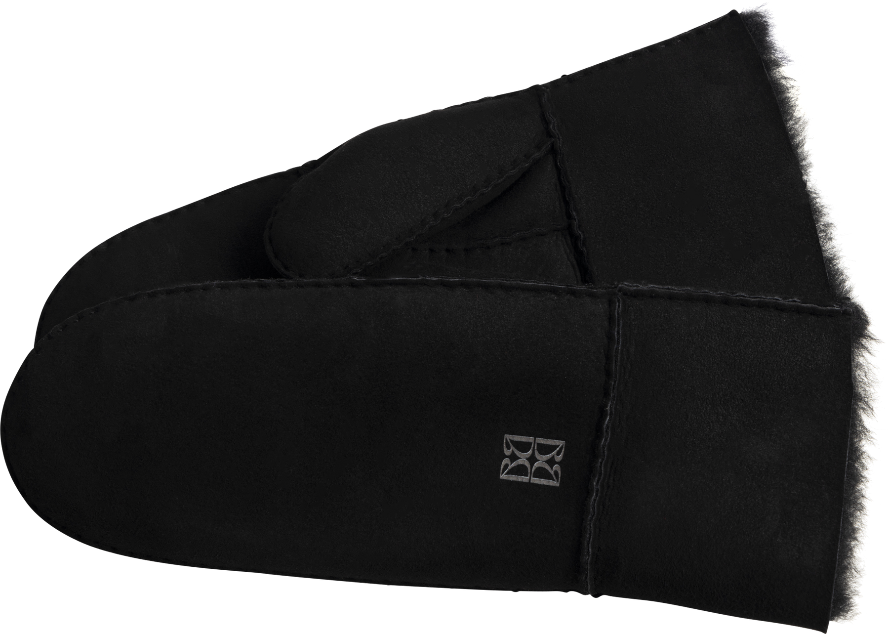 Mina Shearling Mittens - Svart
