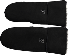 Mina Shearling Mittens - Black