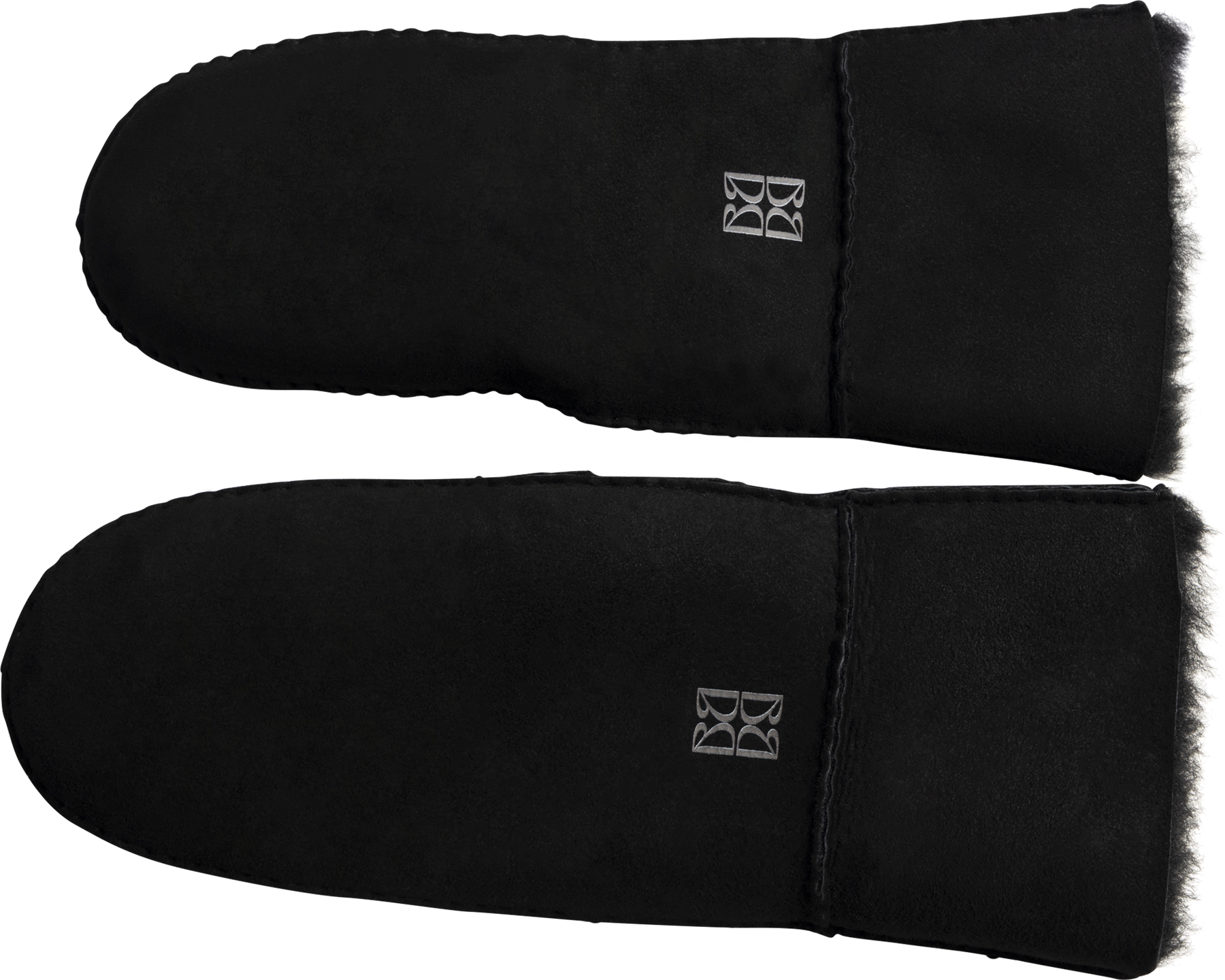 Mina Shearling Mittens - Svart
