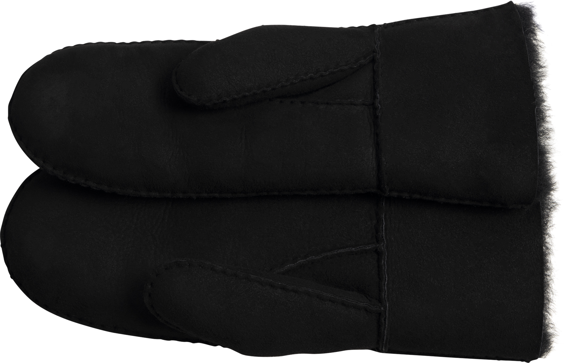 Mina Shearling Mittens - Svart