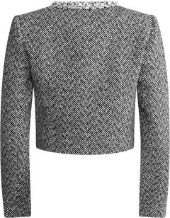 Herringbone Embellished Jacket - Black