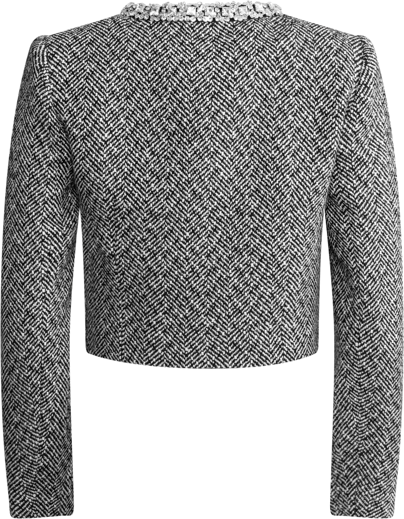 Herringbone Embellished Jacket - Black