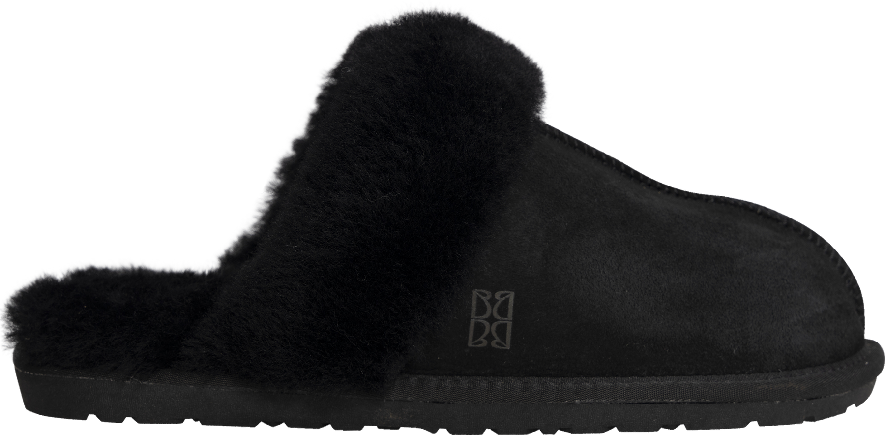 Selma Shearling Slippers - Black