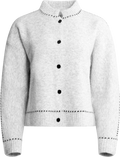 Amalie Stitch Cardigan - Light Grey Melange