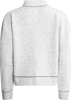Amalie Stitch Cardigan - Light Grey Melange