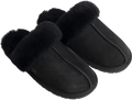 Selma Shearling Slippers - Black