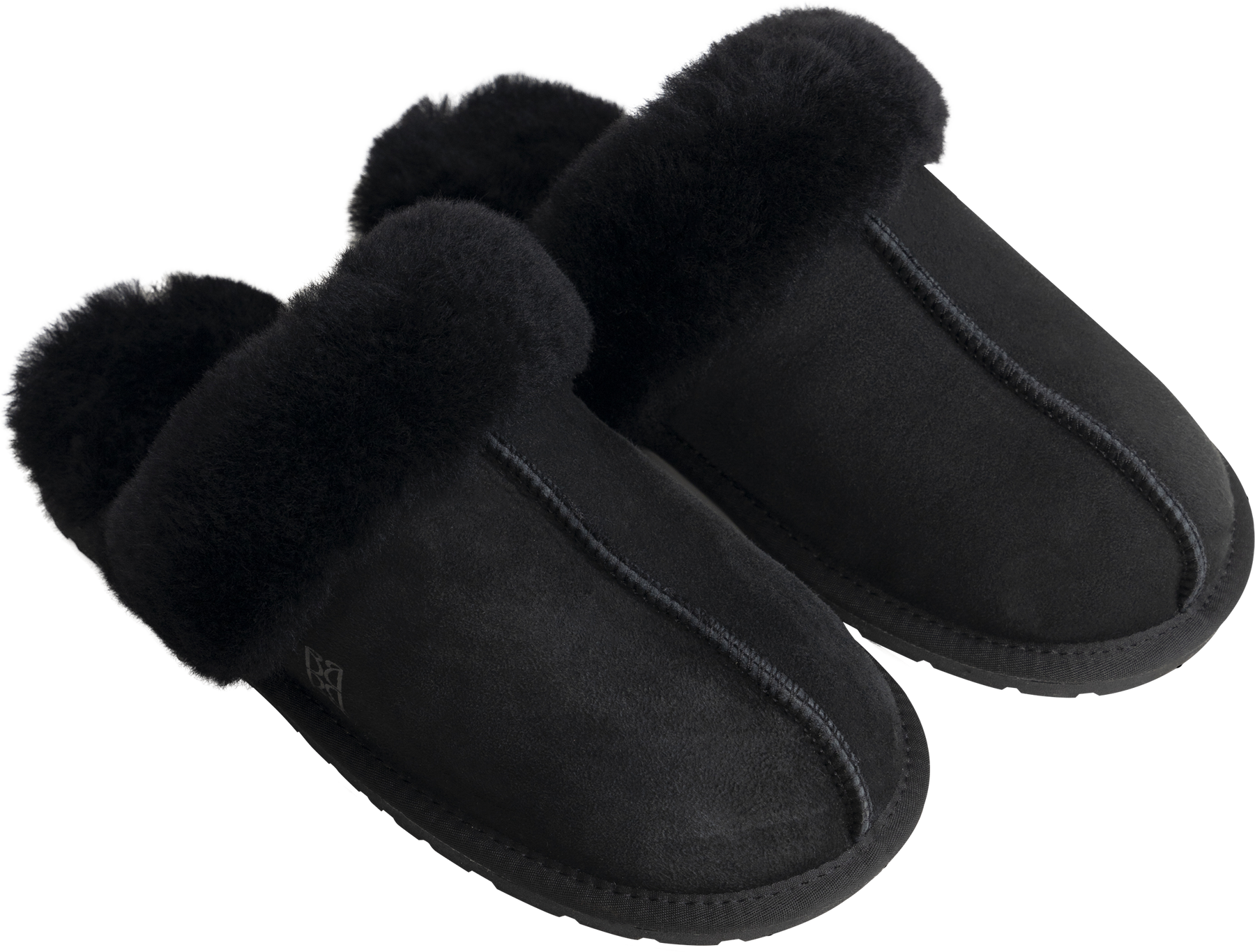 Selma Shearling Slippers - Black