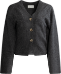 Elisabeth Knit Cardigan - Dark Grey Melange