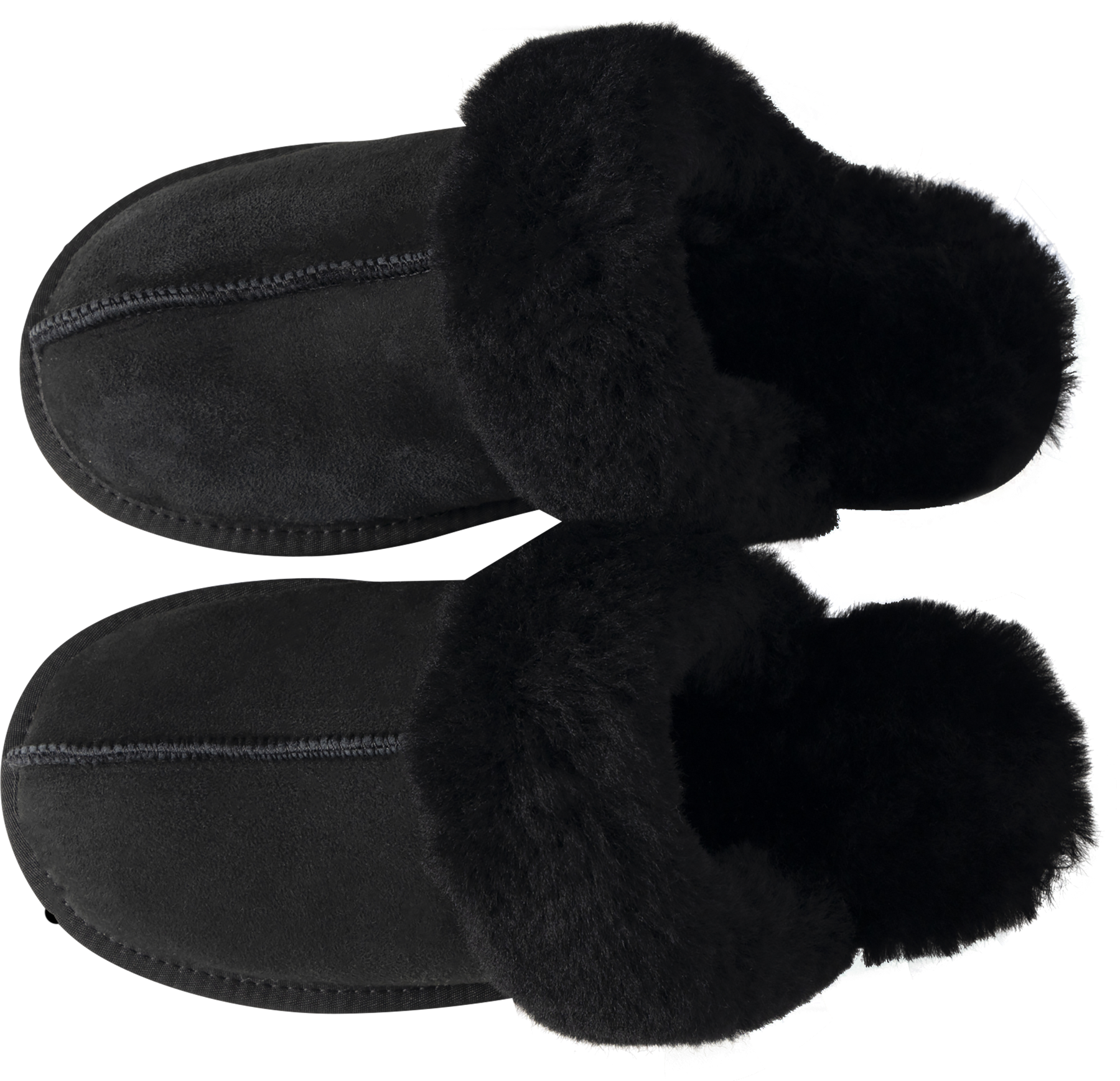 Selma Shearling Slippers - Black