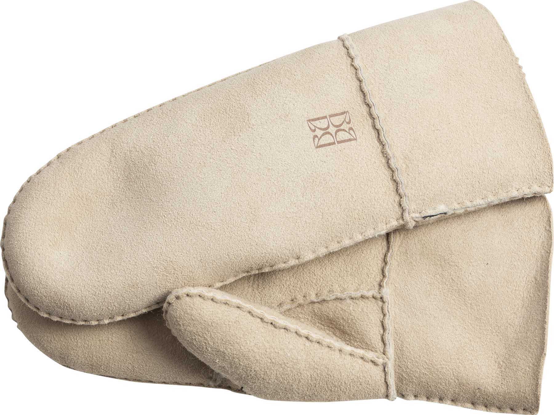 Mina Shearling Mittens - Beige