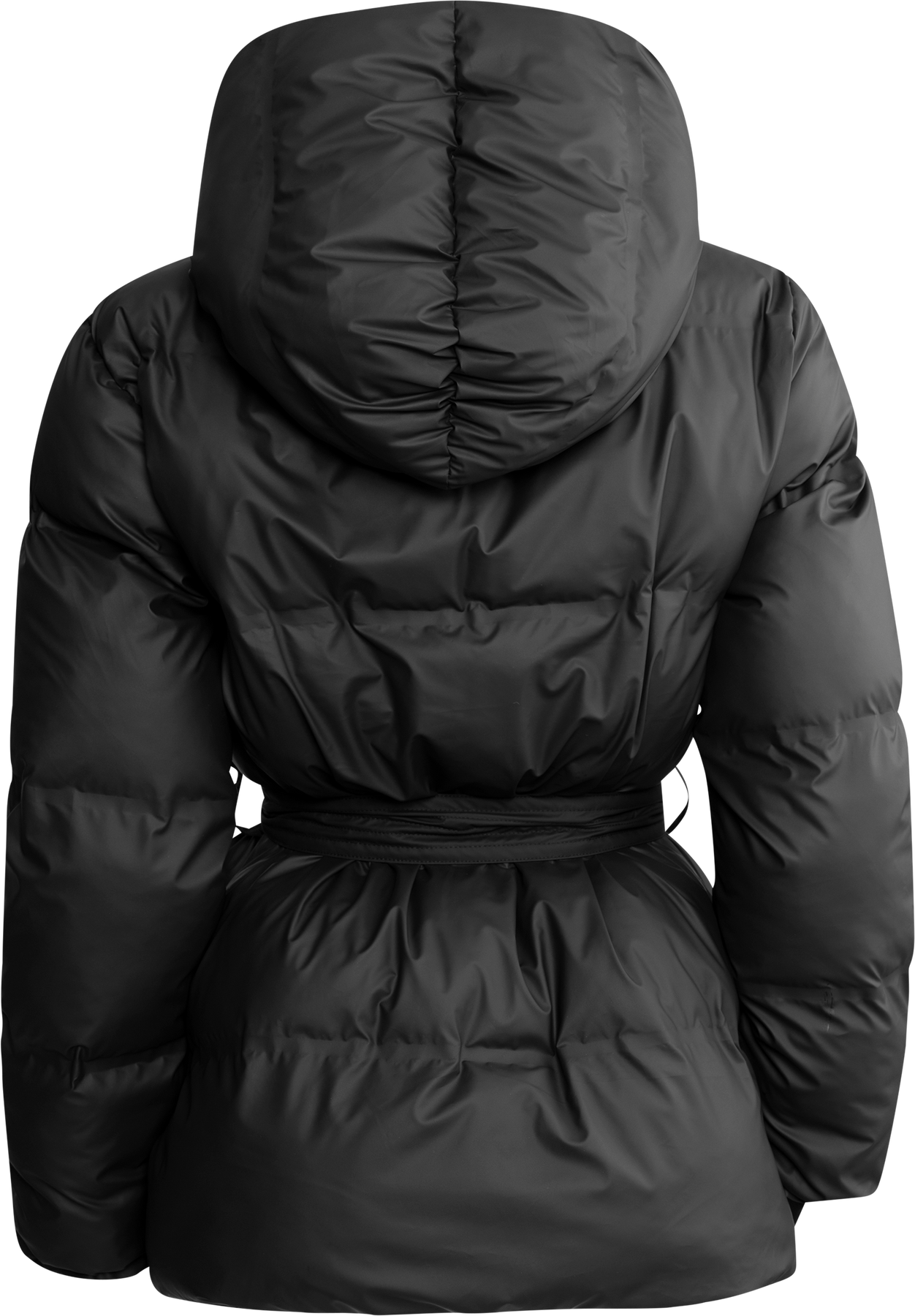 Sonja Belt Puffer Jacket - Black