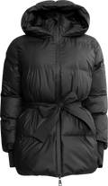 Sonja Belt Puffer Jacket - Black
