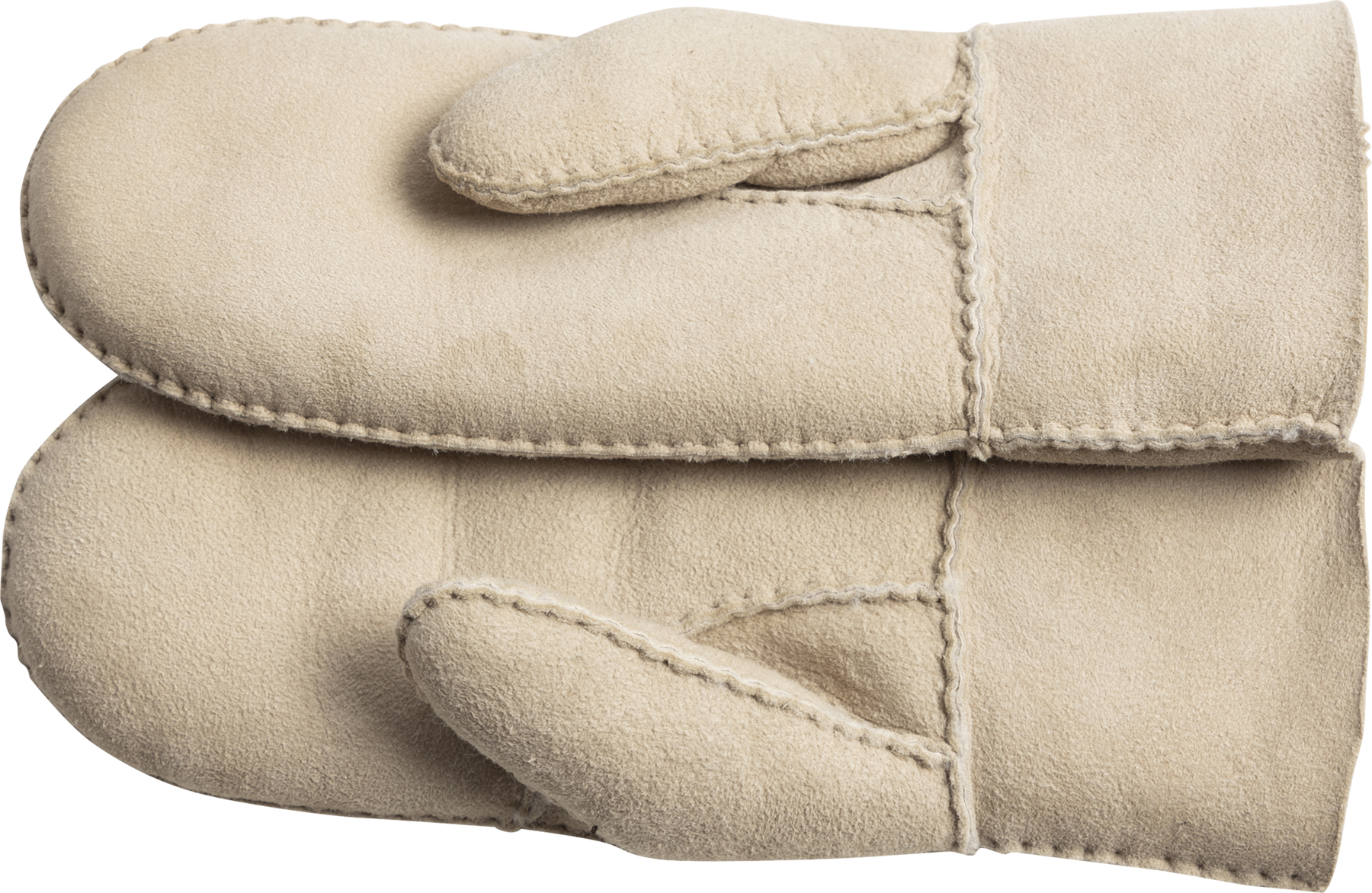 Mina Shearling Mittens - Beige