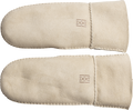 Mina Shearling Mittens - Beige