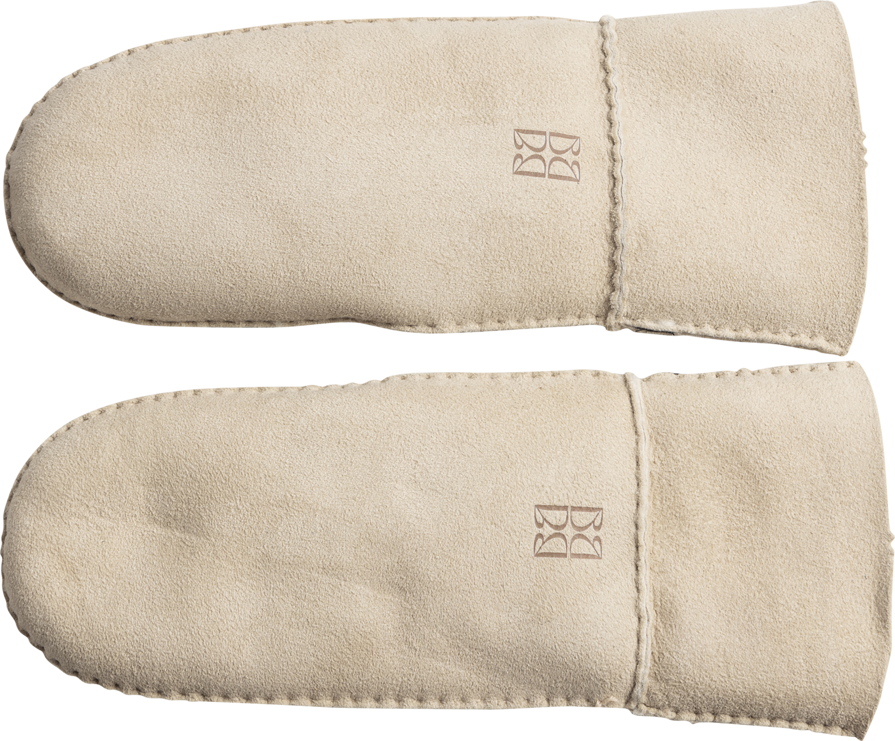 Mina Shearling Mittens - Beige