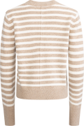 Structured Wool Cardigan - Oatmeal Snowflake Stripe