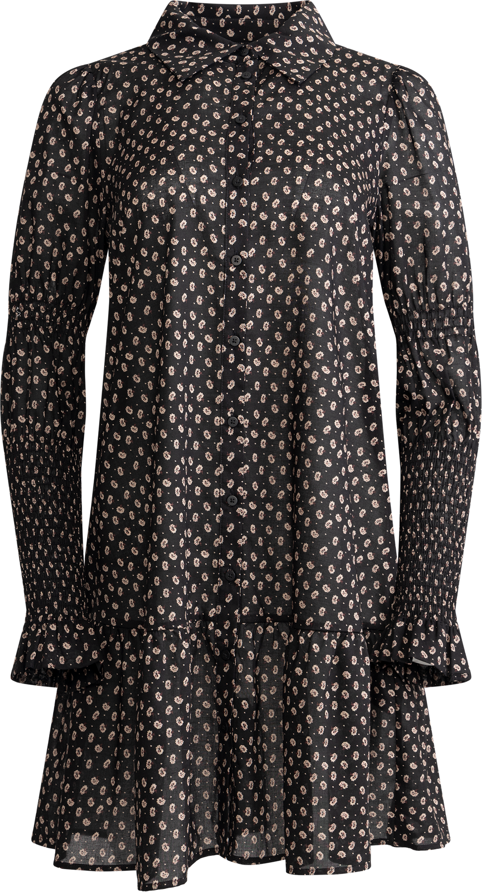 Lara Dress - Taupe Flower Print