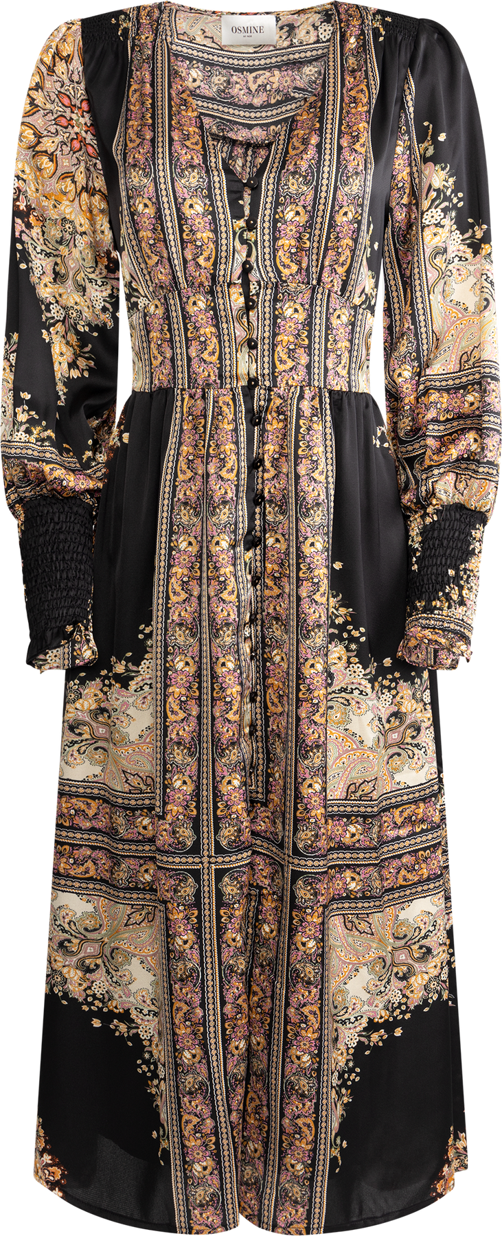 Una Paisley Dress - Black Gold