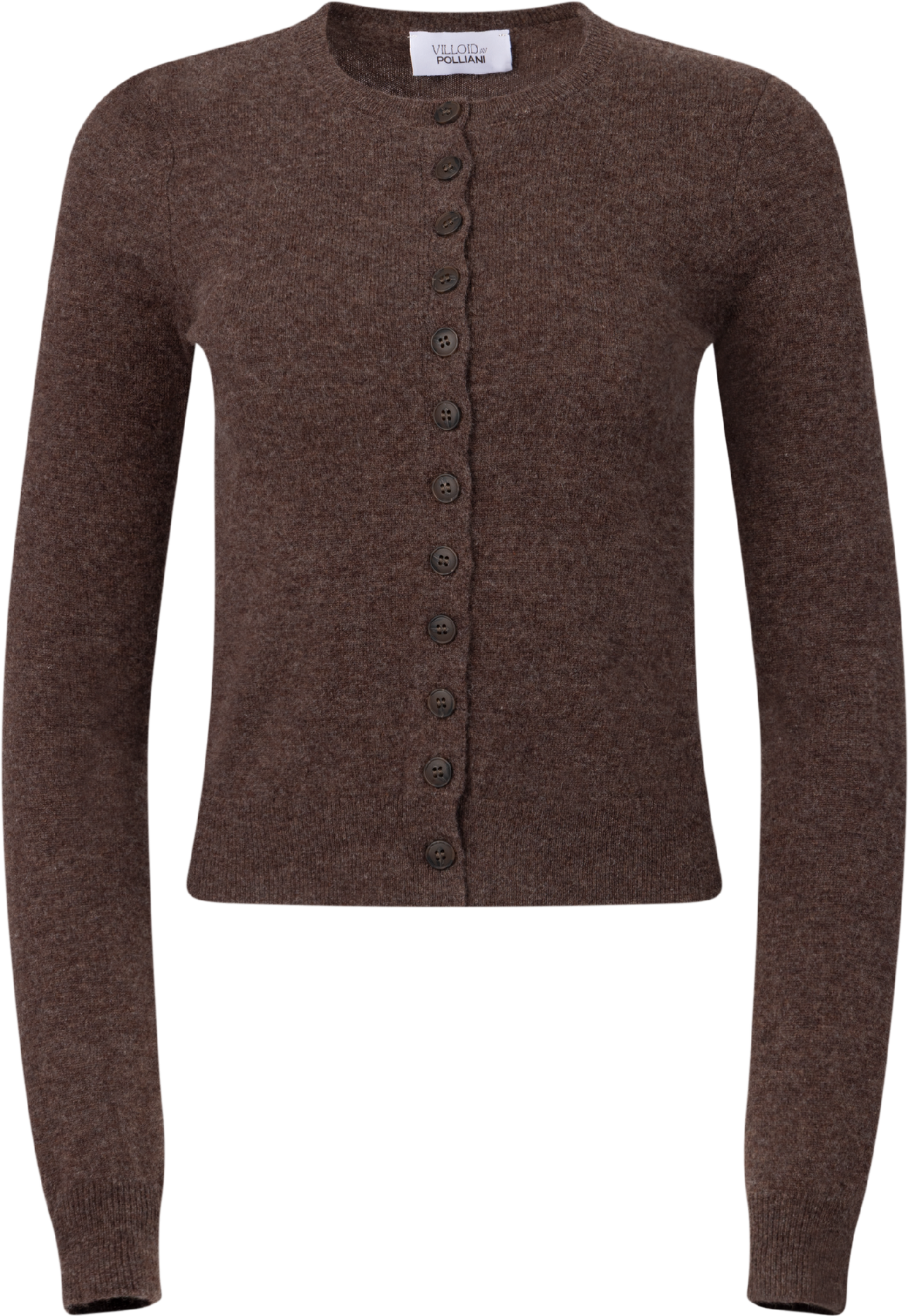 Jenny Knit Wool Cardigan - Brown Melange