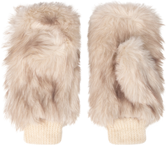 Astrid Faux Fur Mittens - Creme