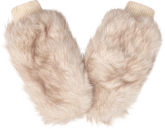 Astrid Faux Fur Mittens - Creme