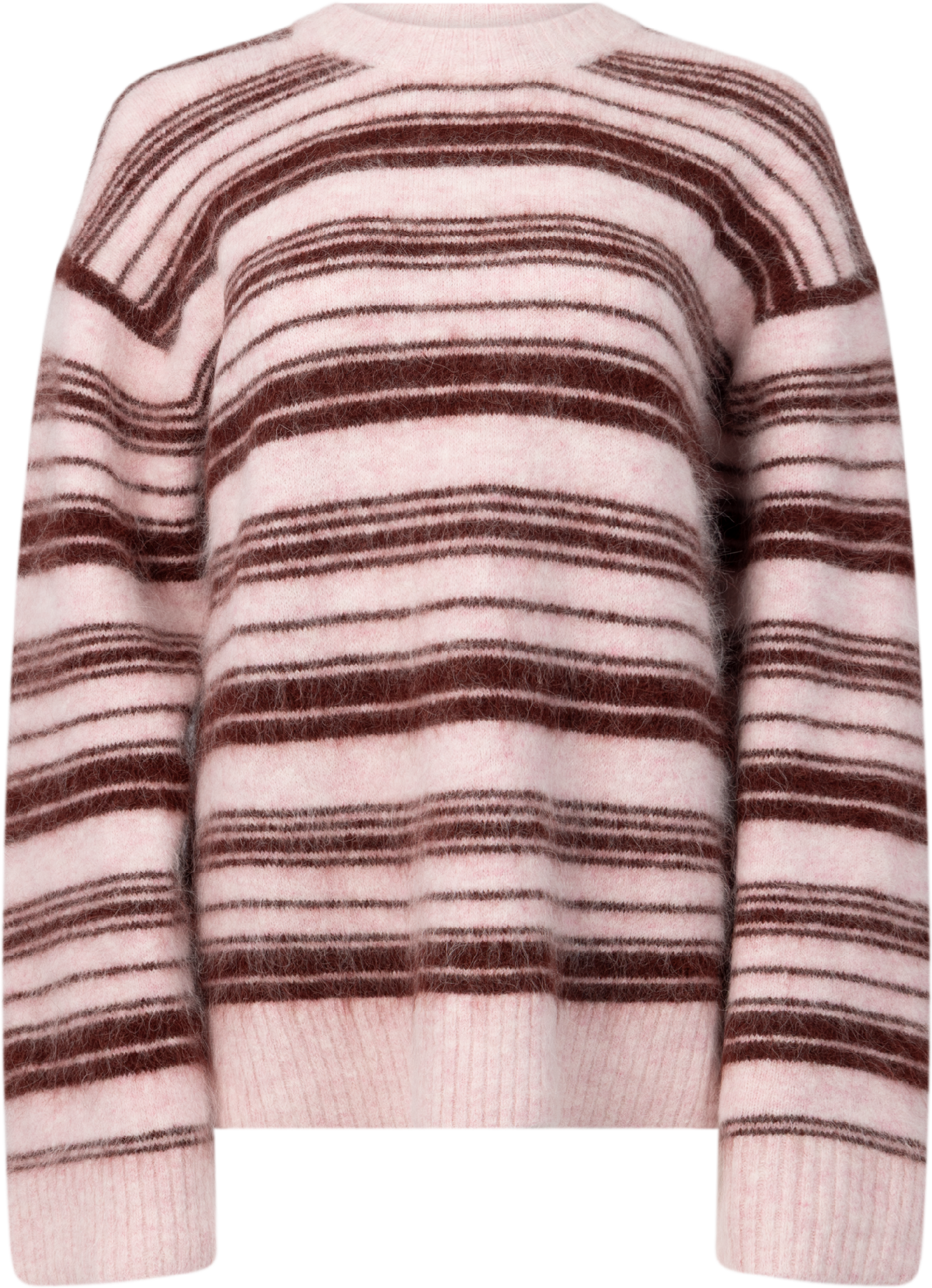 Fluffy Stripe Crew - Lt. Pink Mix