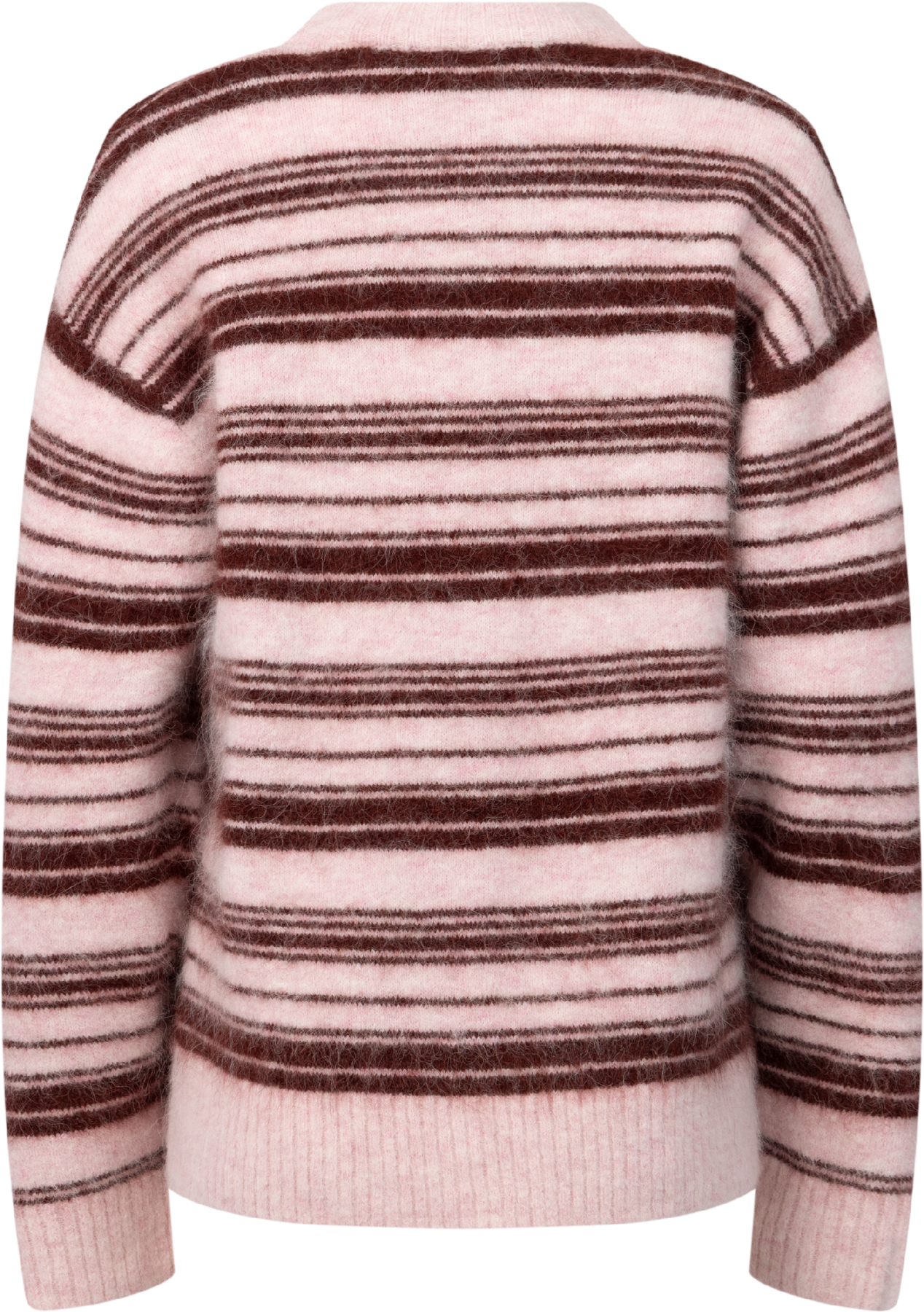 Fluffy Stripe Crew - Lt. Pink Mix