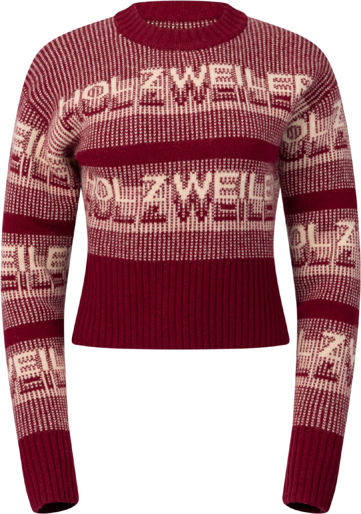 Ski Cropped Crew - Burgundy Mix