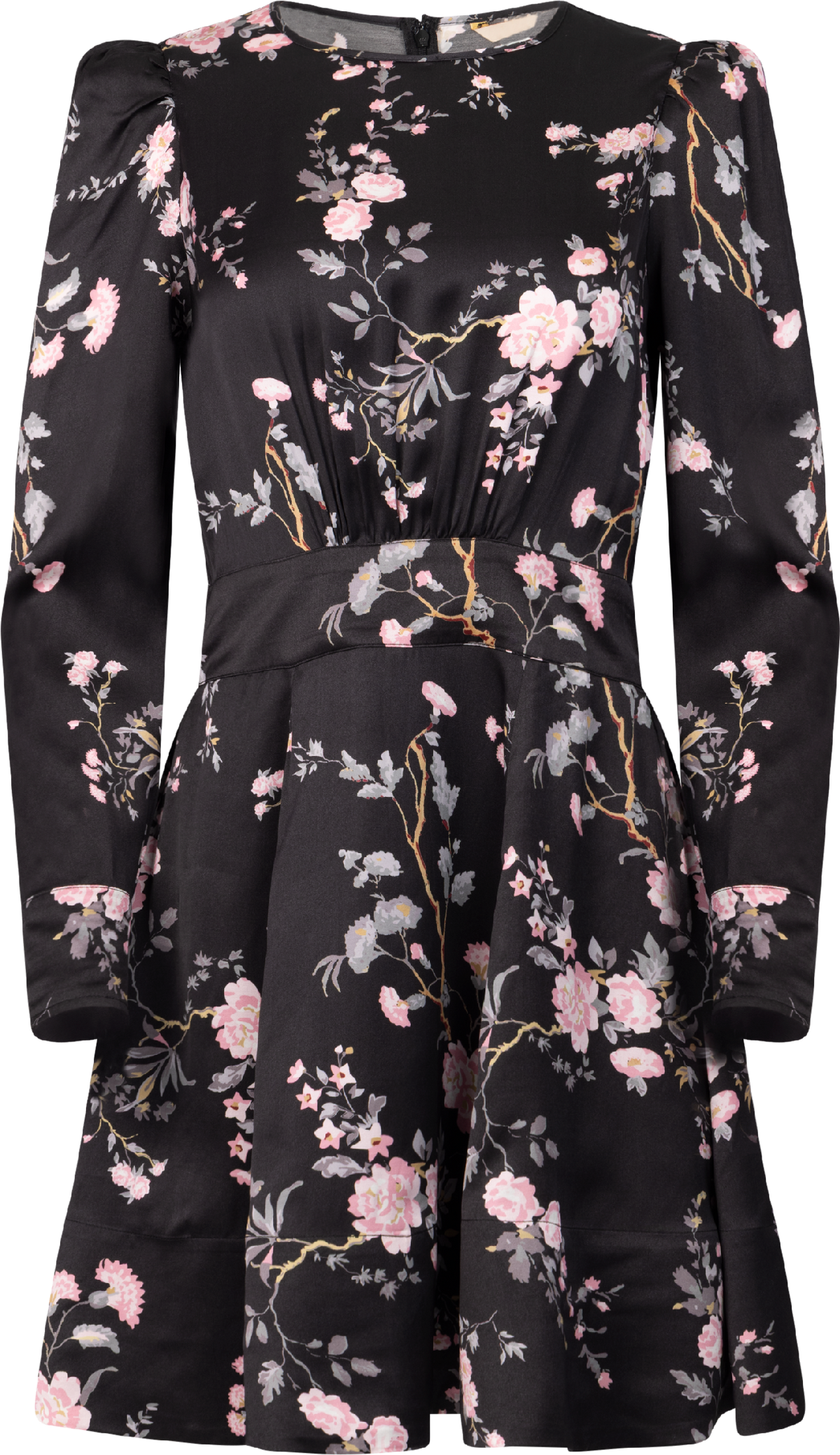 Satin Mini Dress - Midnight Garden