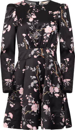 Satin Mini Dress - Midnight Garden