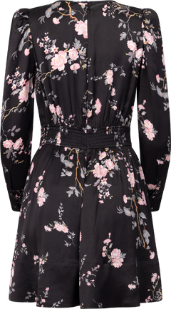 Satin Mini Dress - Midnight Garden