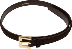 Nicola Belt - Dark Brown Suede