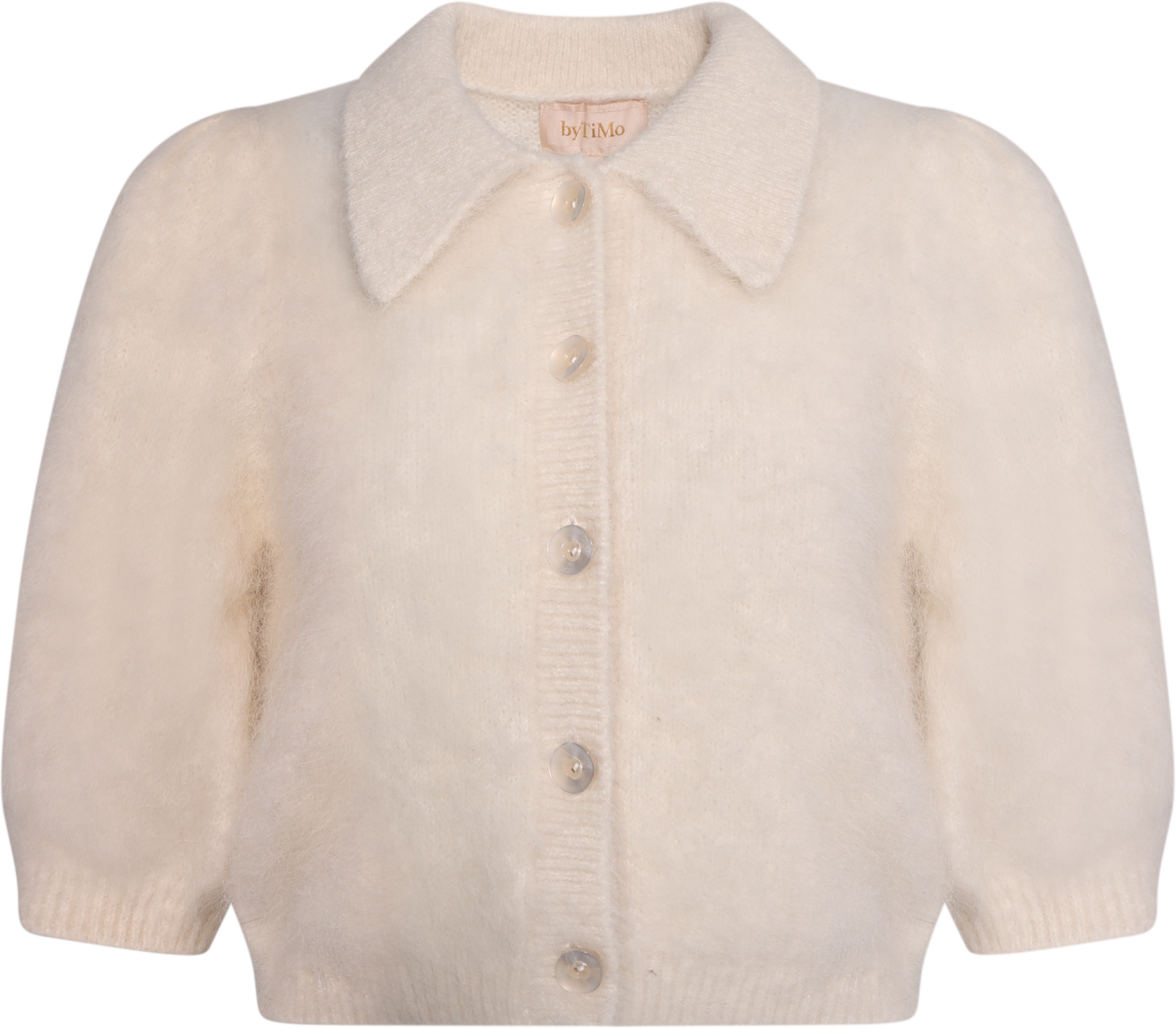 Hairy Knit Puffed Jacket - Off White