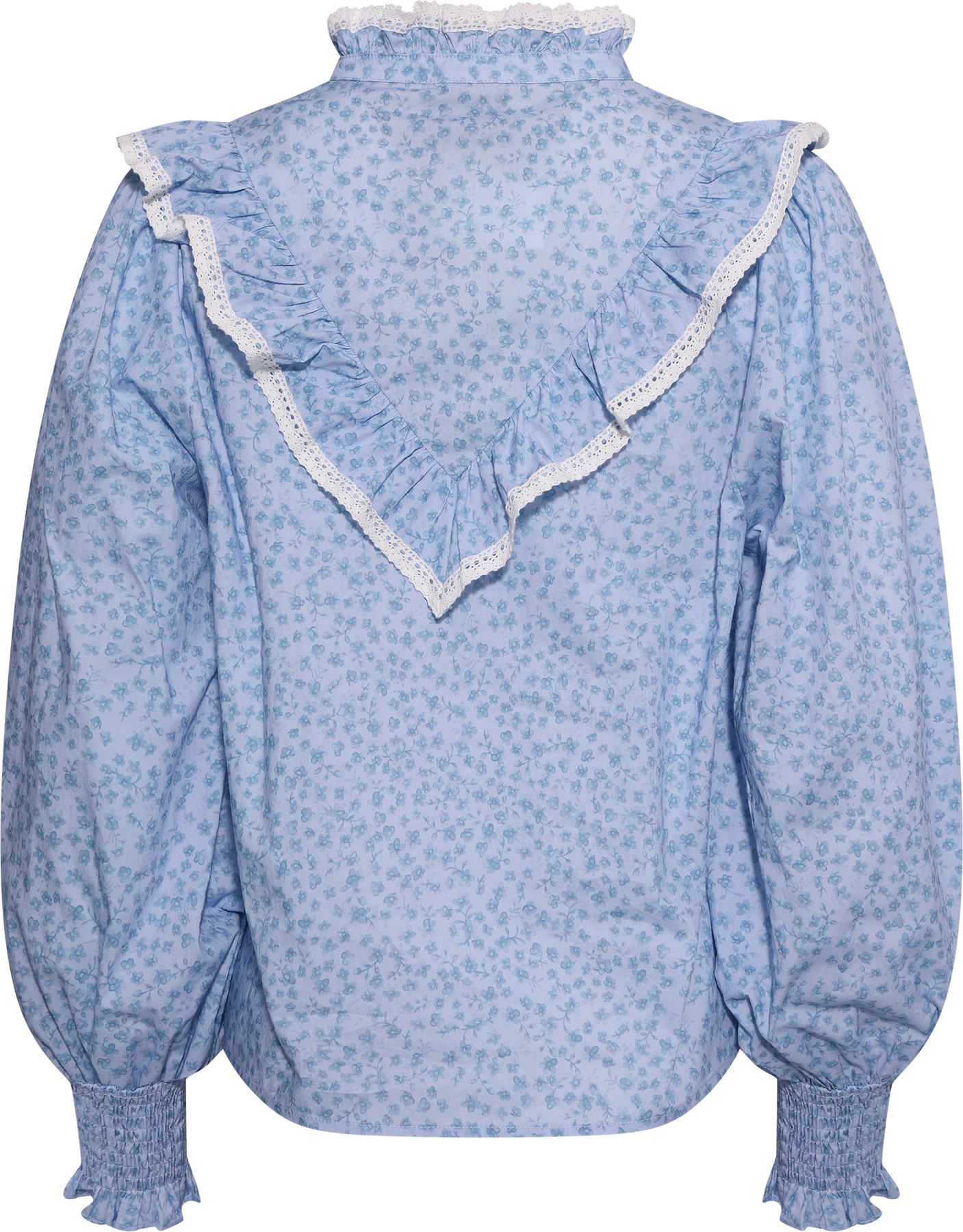 Synne Cotton Flower Blus - Blue Flower