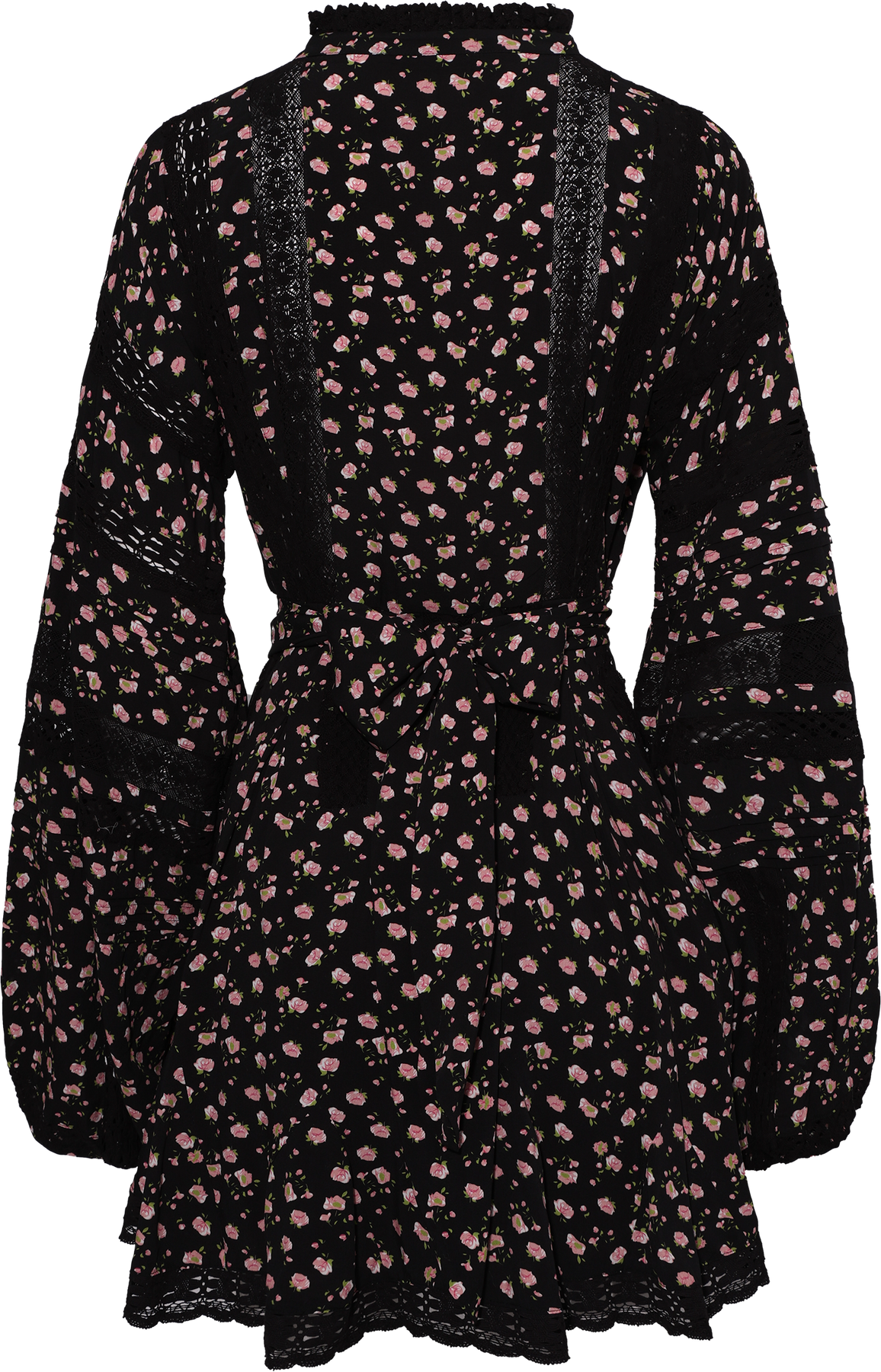 Lita Dress - Black Pink Roses