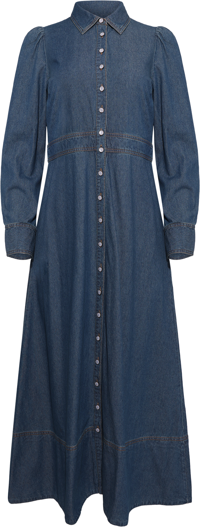 Denim Button-Down Dress - French Blue