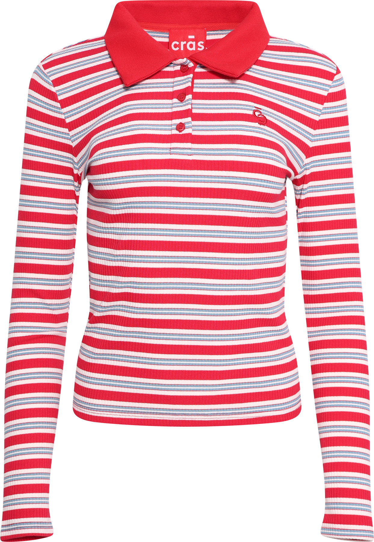 Leslie Polo Blus - Red Blue Stripe