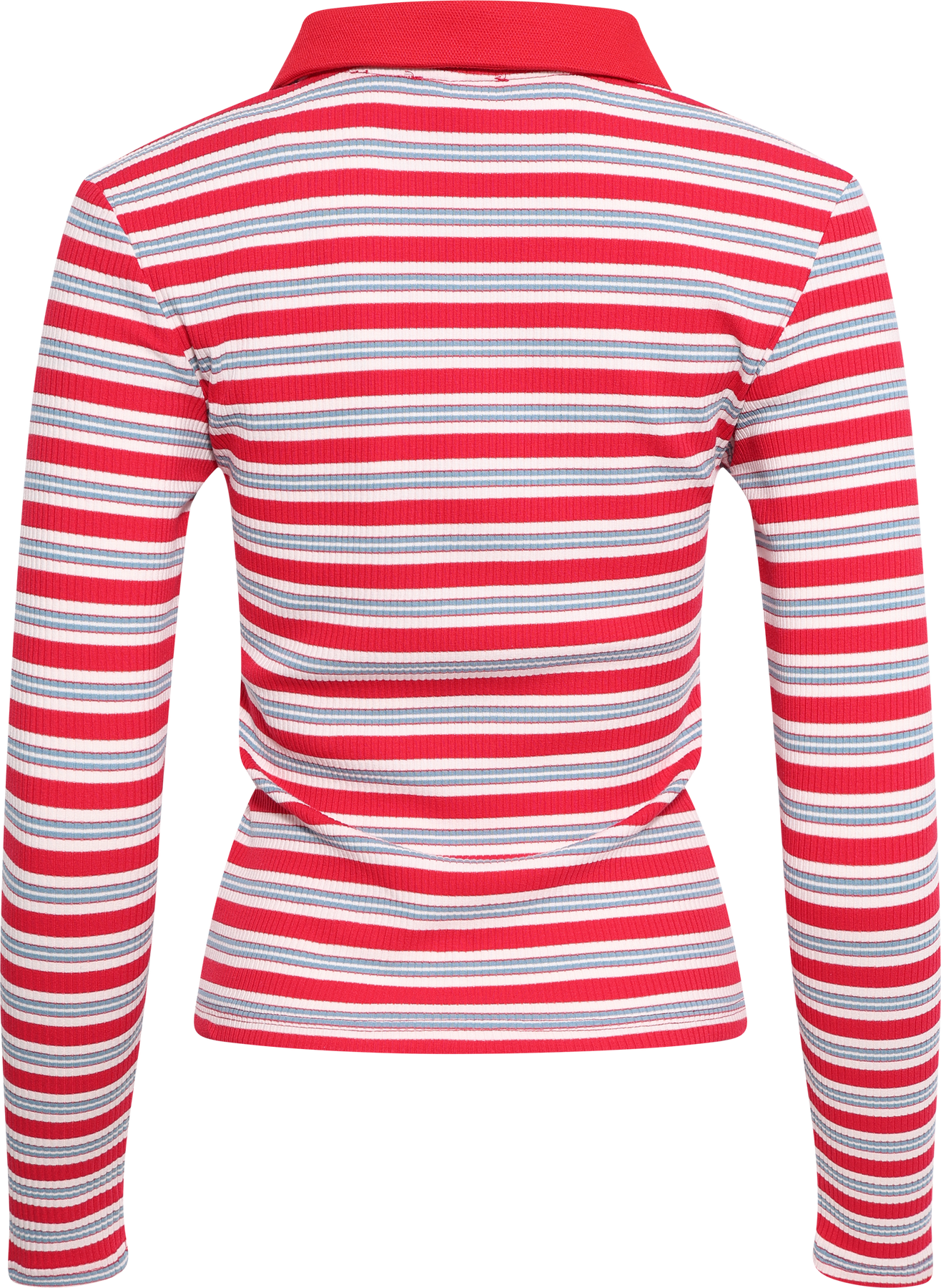 Leslie Polo Blus - Red Blue Stripe