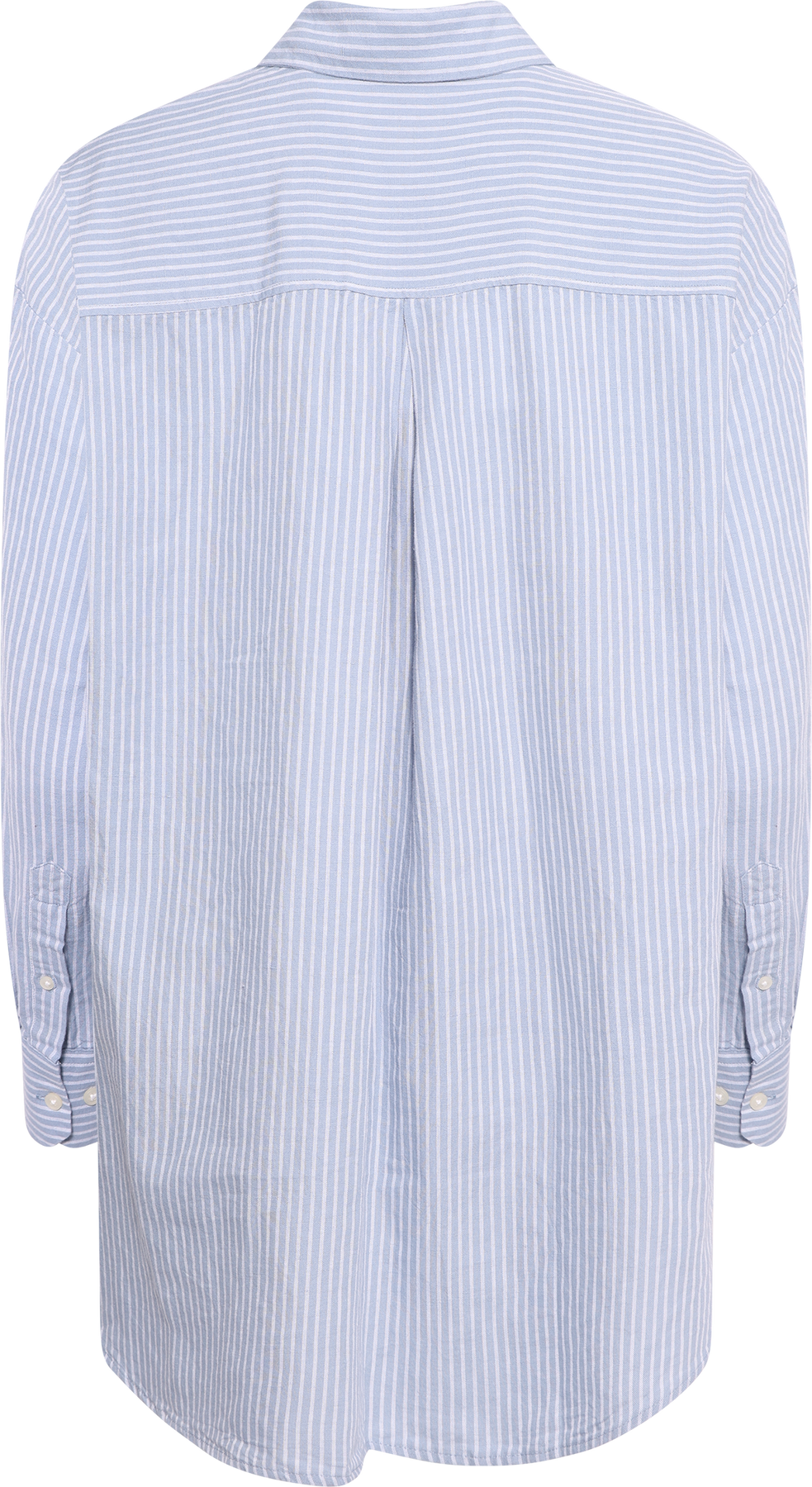 Cleo Oversize Linen Blend Shirt - Dusty Blue Bright White