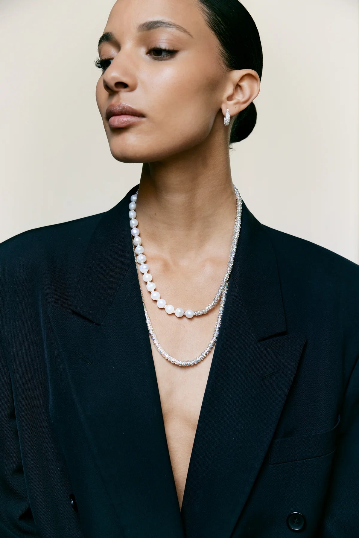 Skinny Diamond Necklace - Silver