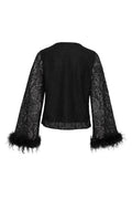 Peach Blouse - Black Lace
