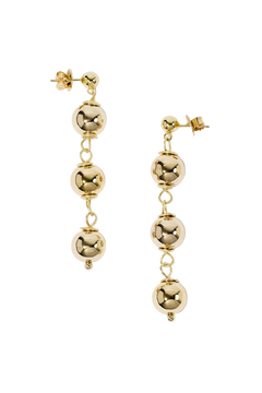 Tiny Trio Sphere Earrings - Gold