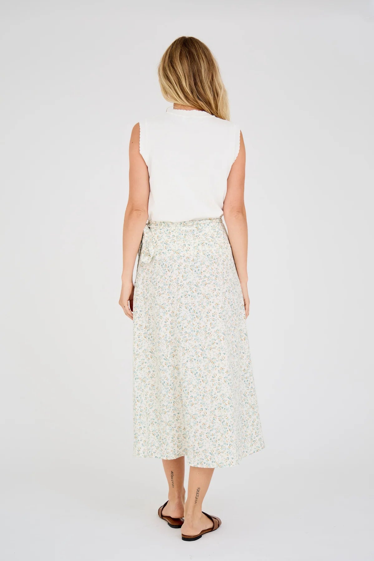Peony Omlottkjol - Pale Mint/Off White
