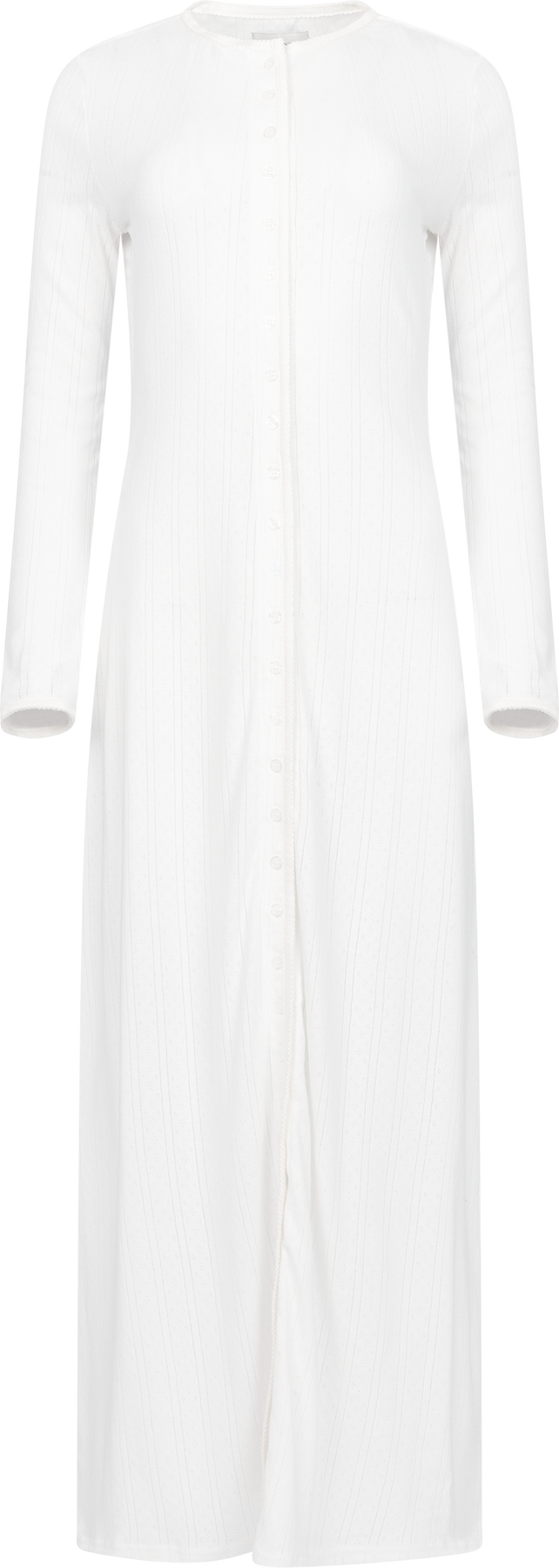 Perle Pointelle Cardigan Dress - Vit