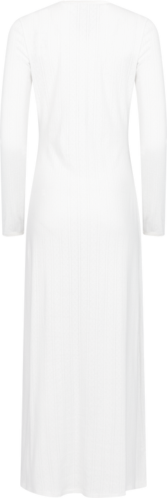 Perle Pointelle Cardigan Dress - White