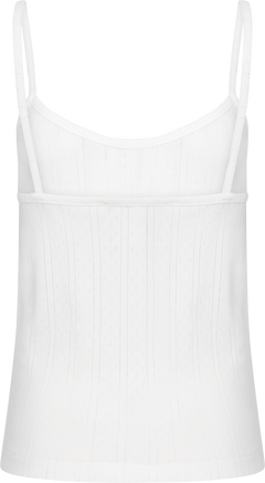 Perle Pointelle Singlet - White