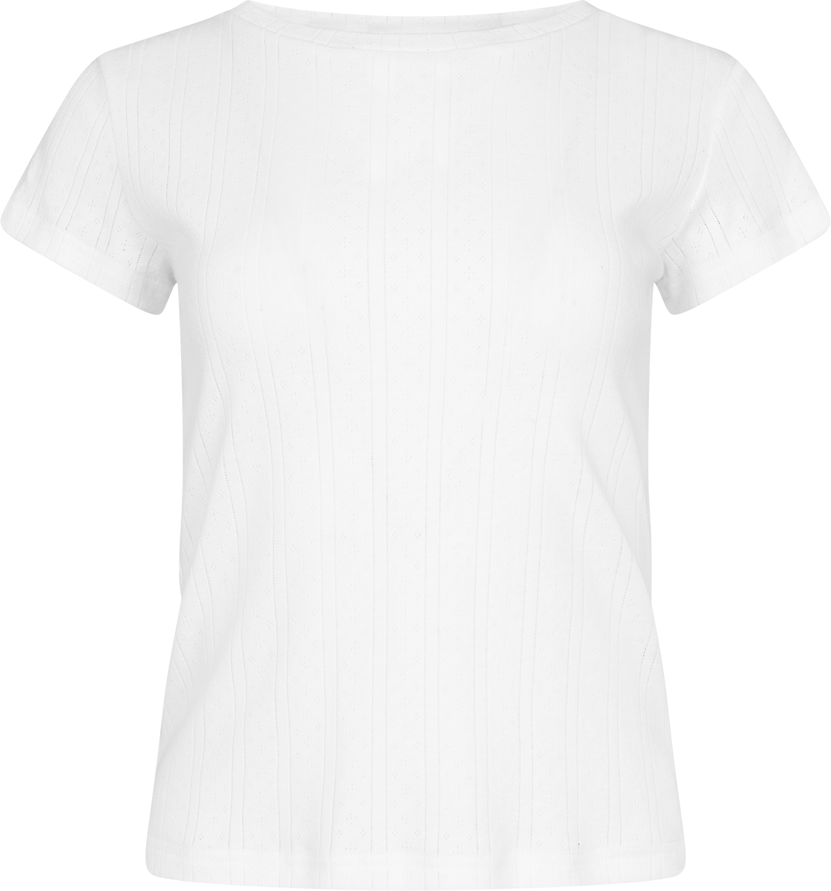 Perle Pointelle Tee - Vit
