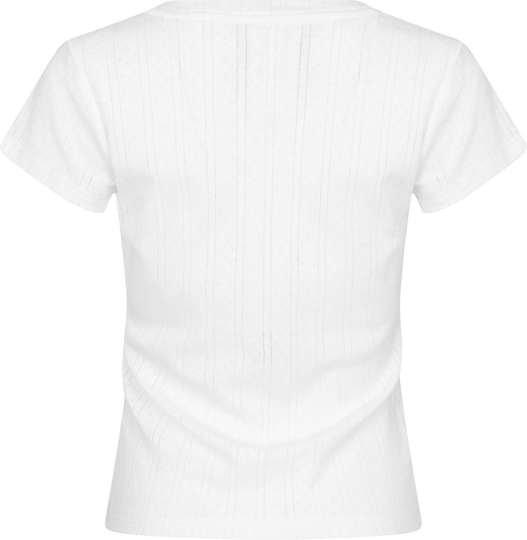 Perle Pointelle Tee - Vit